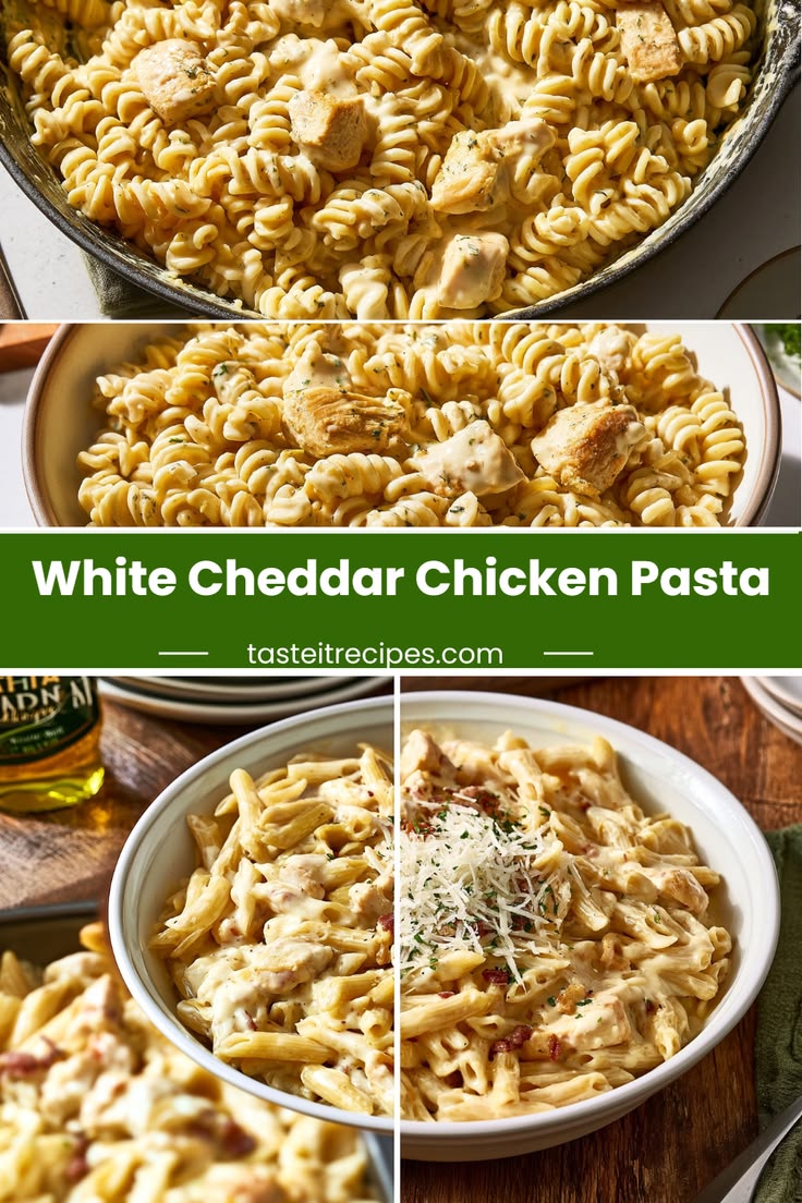 This creamy White Cheddar Chicken Pasta is a deliciously che