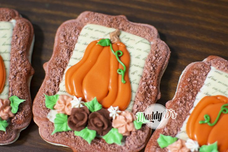 pumpkin cookies, fall cookies, placecard cookies, thanksgivi