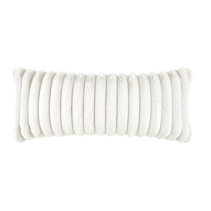 Discover chic, long bed pillows and textured white decor. Pe