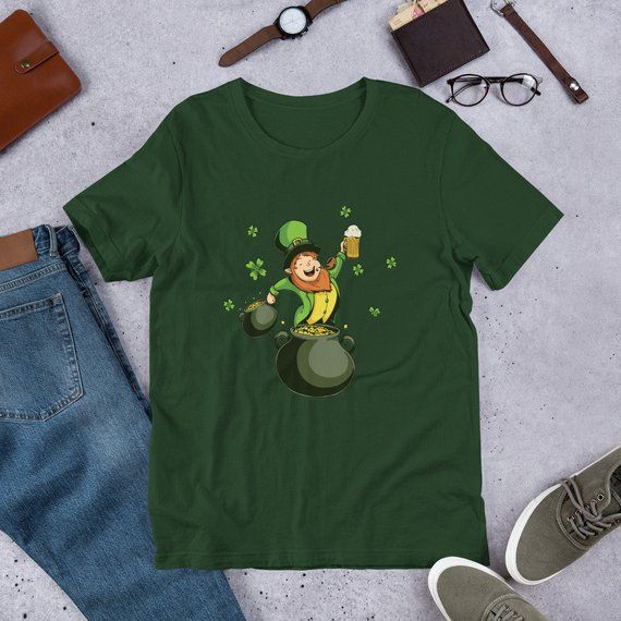 St Patricks Day Shirt For Women, Men Youths - Leprechaun Wit