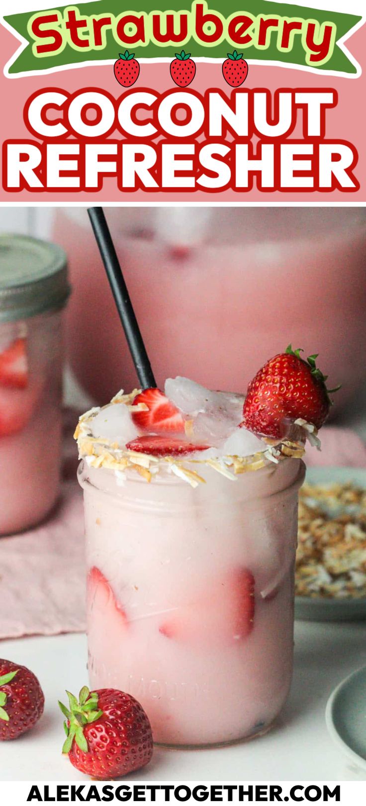 This Strawberry Coconut Refresher is my take on Starbucks re