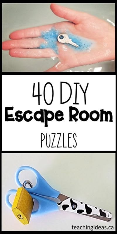 40 DIY Escape Room ideas for home! Ideas for puzzles and clu