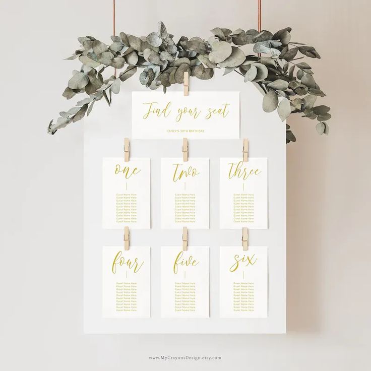 Modern wedding seating chart cards on a budget. Create your 