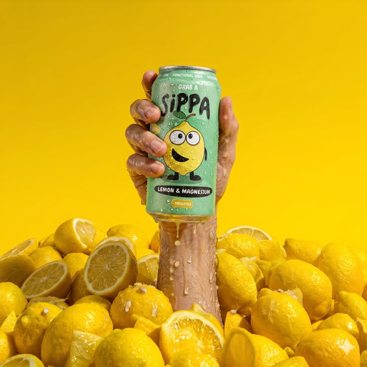 Bold, mascot-driven soda packaging design for modern CPG bra