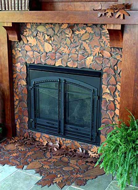 Fallen Leaves fireplace surround