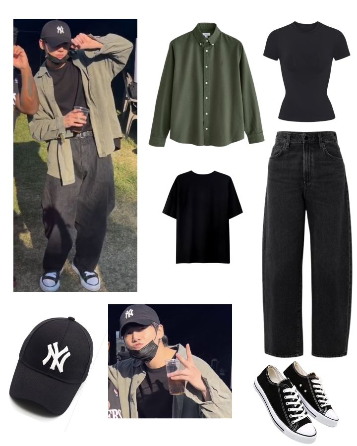 BTS JUNGKOOK INSPIRED OUTFIT  green shirt - https://amzn.to/