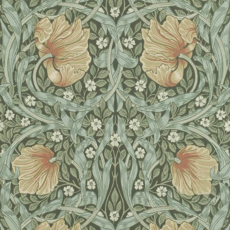 Morris & Co Pimpernel Wallpaper in Bayleaf/Manilla - 216856 