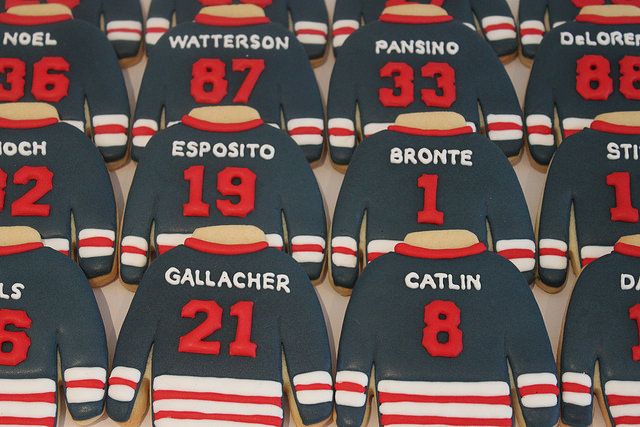 Hockey jersey cookies by Miss Biscuit