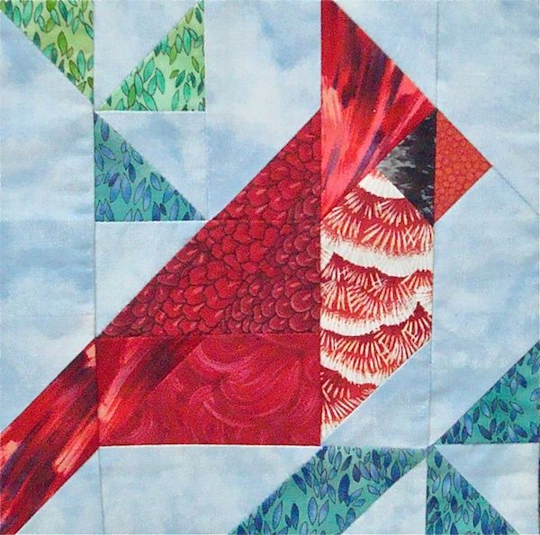 cardinal quilt block - Google Search