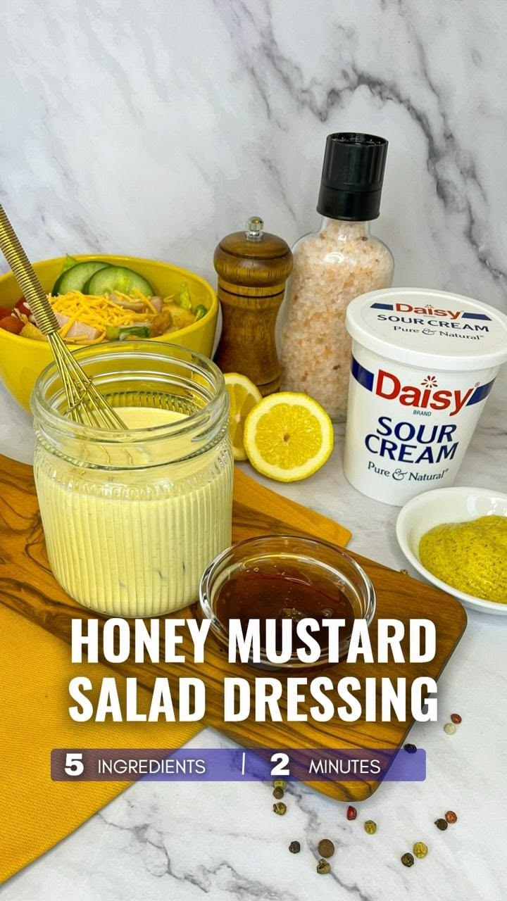 Creamy & Delicious Honey Mustard Salad Dressing! 🥗🍯

Ingredi