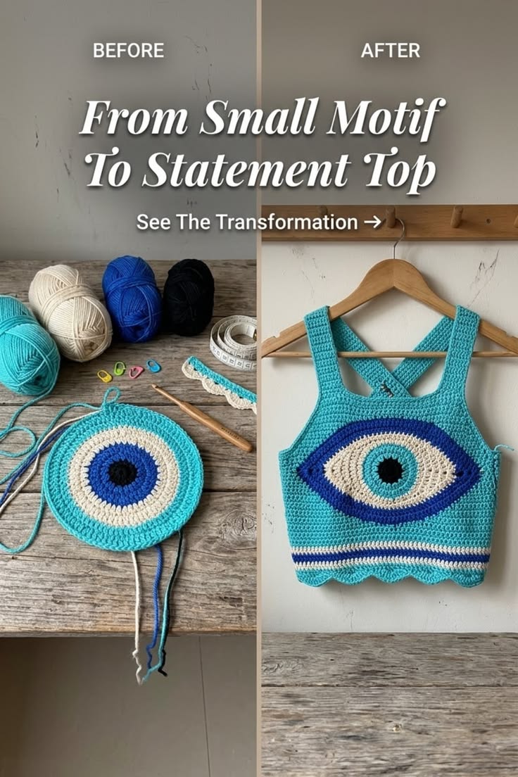 Evil eye top crochet patterns for creating stylish summer ou