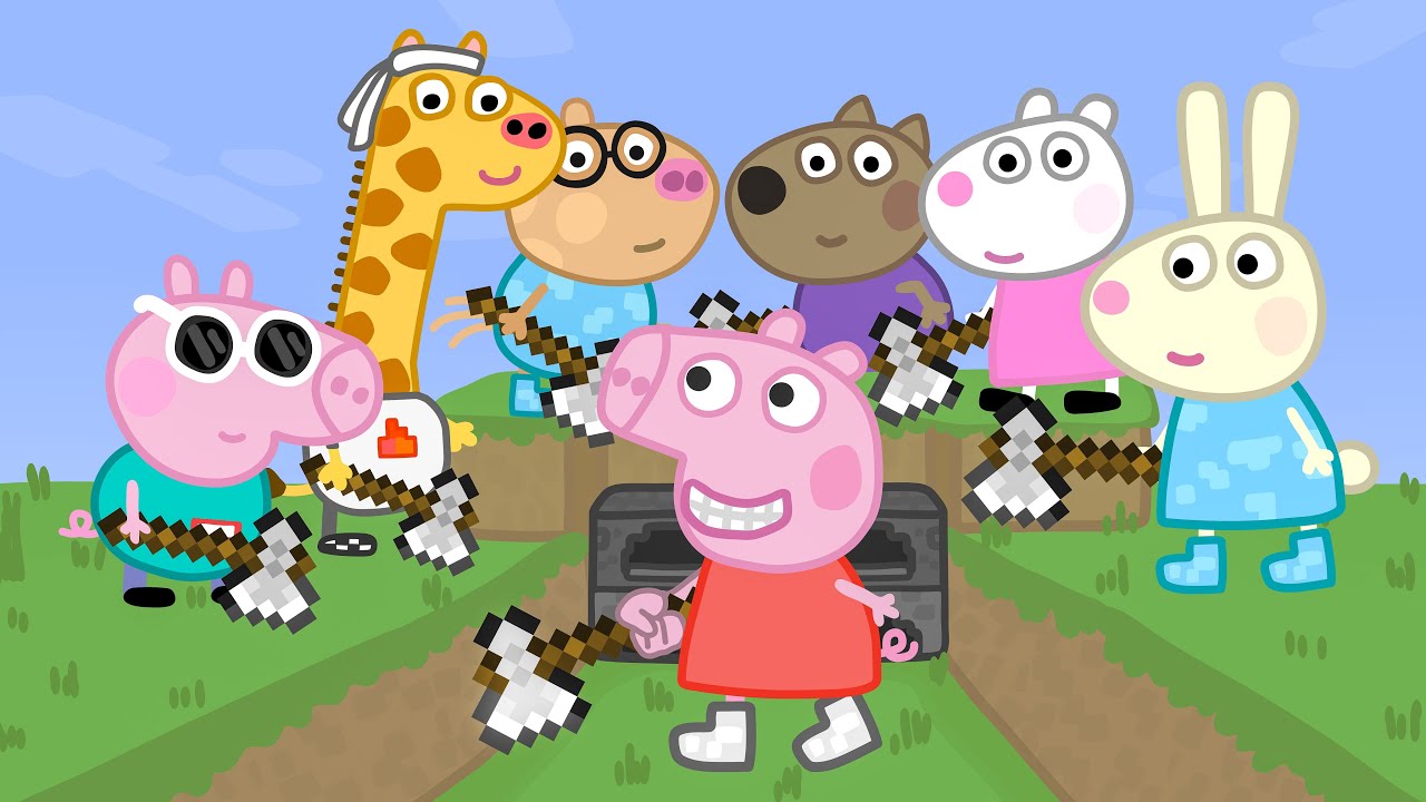 Minecraft Speedrunner Peppa vs 6 Hunters Animation