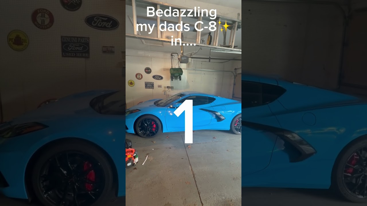 He said I can at 10 mil subs😭 #corvette #bedazzling #jokes #jk #cars #dad #c8 #blue #shortsfeed