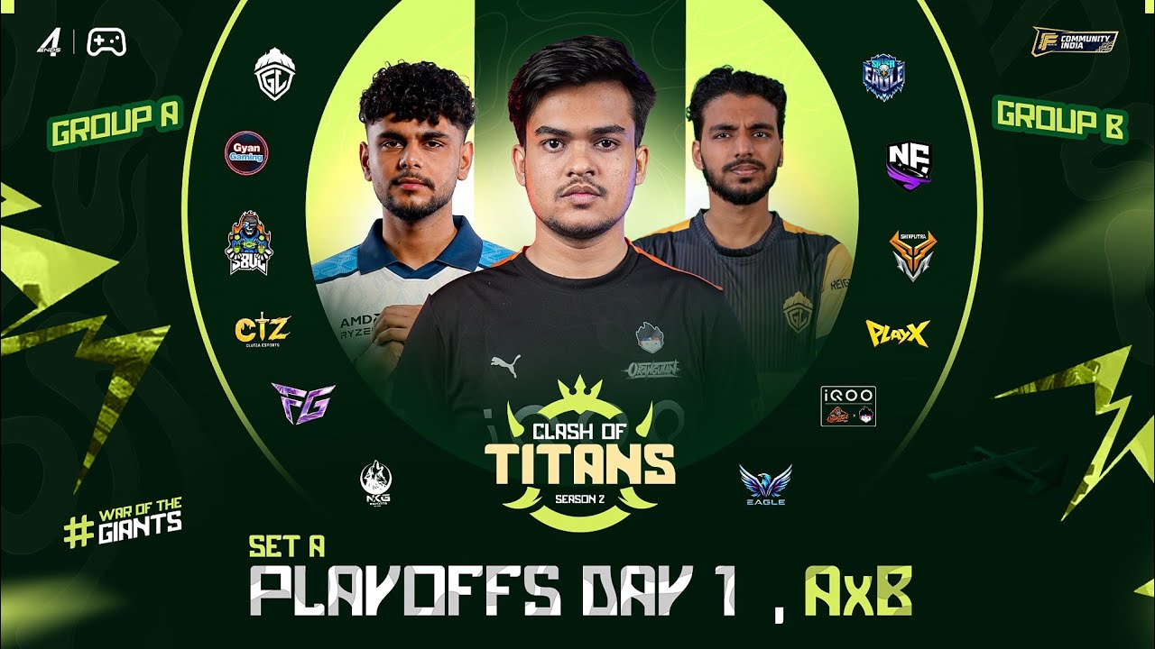 CLASH OF TITANS S2 | SET A | GROUP A × GROUP B | ₹1,00,000 PP | Free Fire MAX | 4Ends.TV