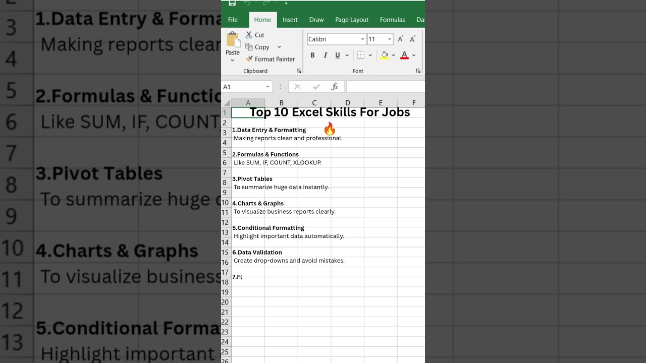 Top 10 Excel Skills For Jobs 🔥