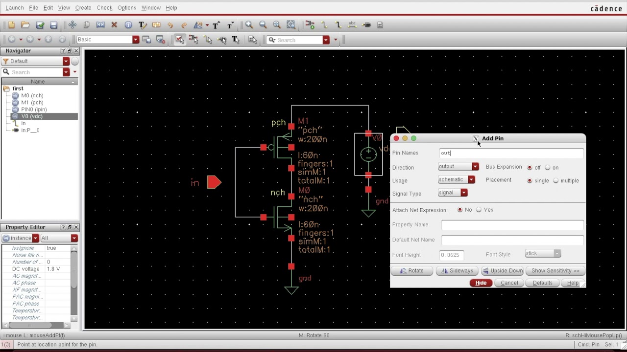 Cadence-1: Introduction to Cadence Virtuoso | CMOS Inverter| Tutorial for creating Schematic