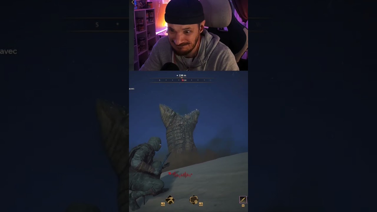 Il traverse le désert à pied... #foryou #gaming #twitchclips #twitch #drole #duneawakening #monstre