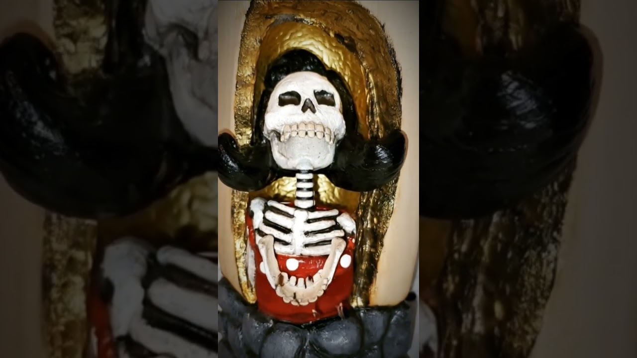 Vintage Skeleton Lady Carving comes to life
