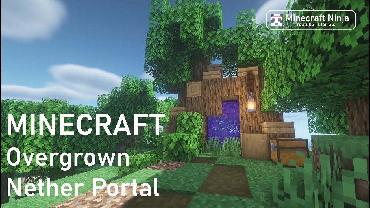 MINECRAFT: Overgrown Nether Portal 💫 design | Tutorial