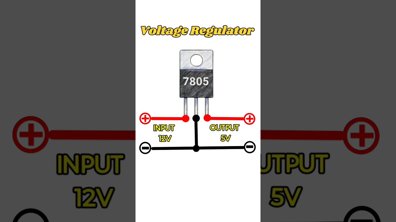 12V To 5V Regulator Circuit Using 7805 IC || #shorts #diy #project #circuit