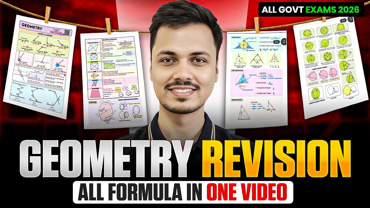Complete Geometry Formula Revision | All Formulas in One Shot | SSC  Railway & All Govt Exams