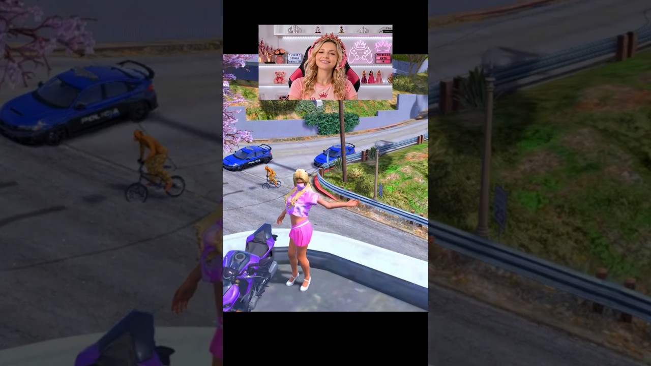 Ela ficou do lado da moto esperando ele chegar nessa fuga insana no gta rp #shorts #viralvideo