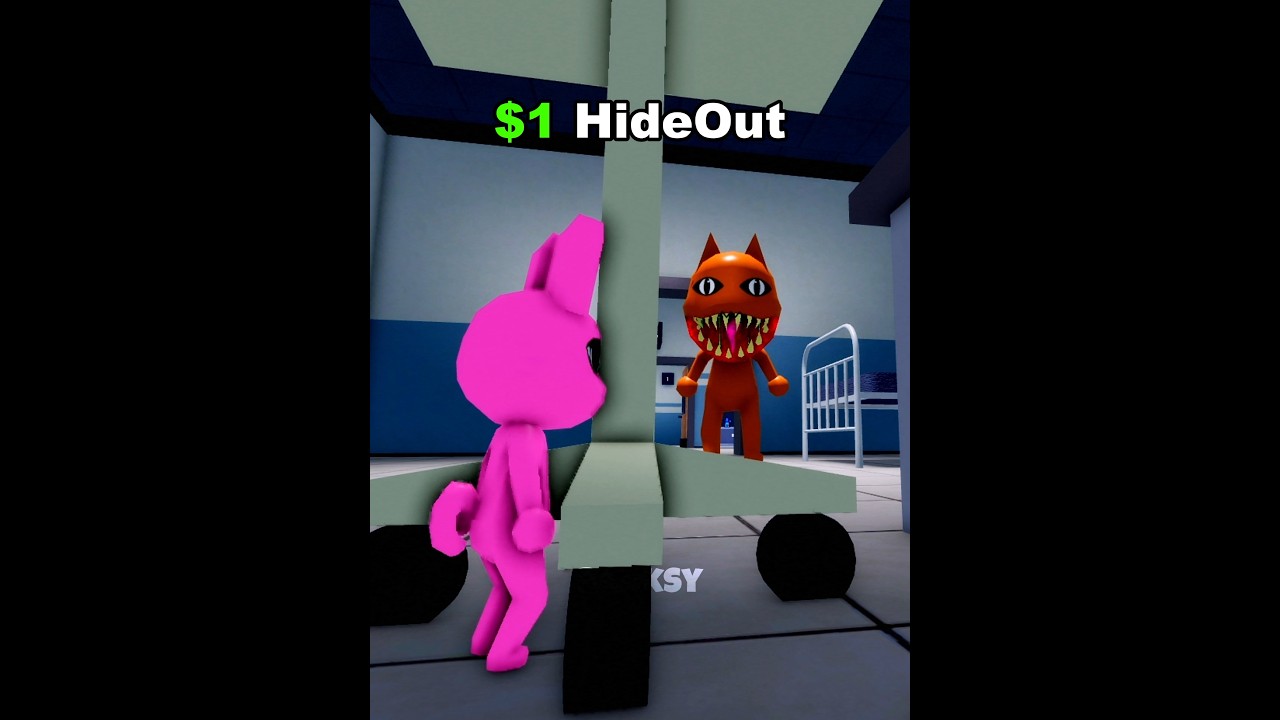 $1 Vs $1000 Cute Anomaly HideOut 😂 #roblox #animalhospital #usa