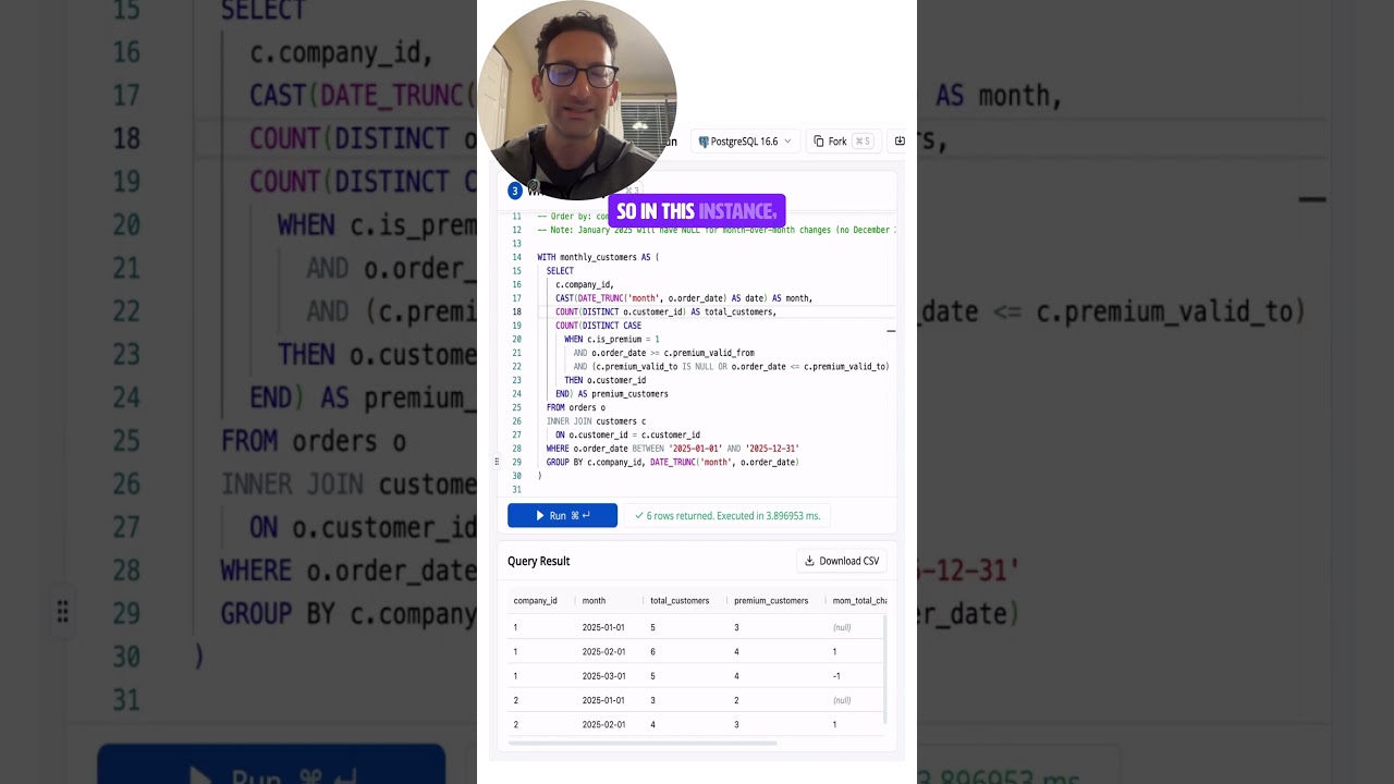 Data science interviews: SQL coding round