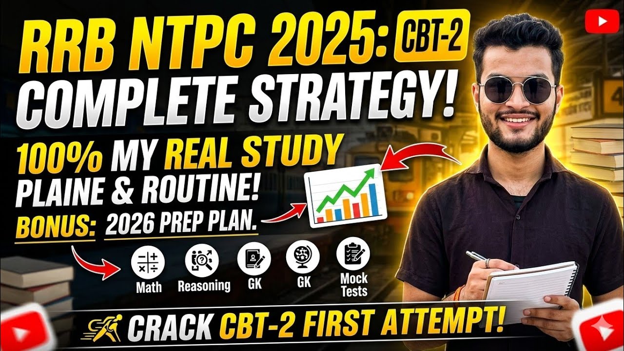 RRB NTPC 2025 CBT-2 COMPLETE STRATEGY || MY STUDY PLAN ROUTINE || RRB NTPC 2026 PLAN ||
