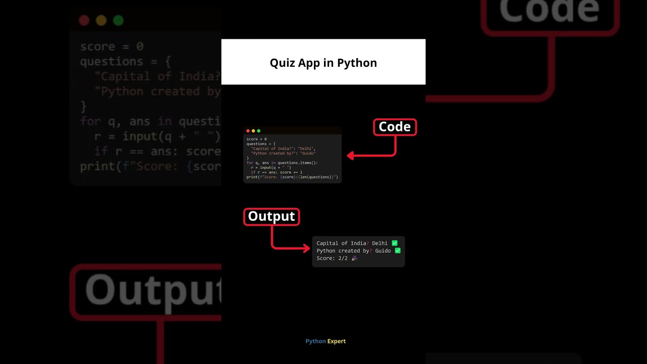 Build a Quiz App in Python in 10 Seconds! 🐍 #developer #programming #python #project #quiz #coding