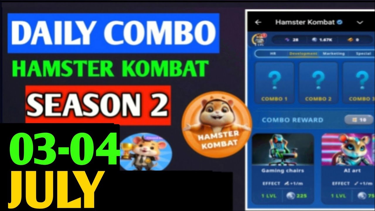 Hamster Kombat Game Dev Daily Combo | 3 July Hamster Kombat Daily Combo | Hamster Daily Combo
