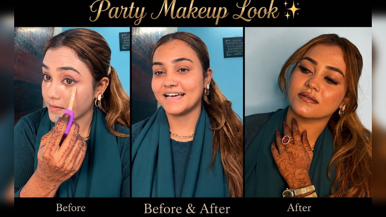 Party Makeup Tutorial 😍 || before & After look 😍 || Step By Step | Mushab Vlog 