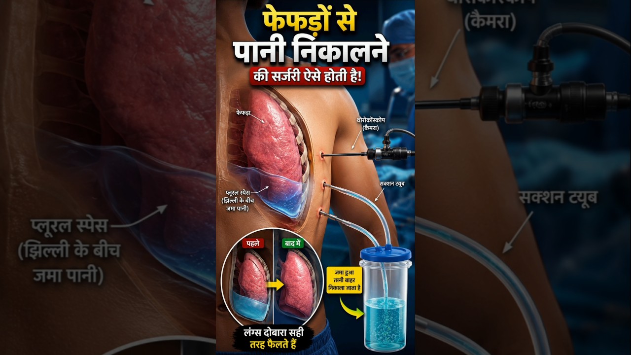 Fefdon se pani kaise nikala jata hai? | Lung Water Removal Surgery Explained in 3D Animation