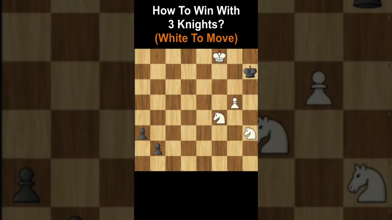 How To Win With 3 Knights? | Mate in 7 Moves | Puzzle 363 #shorts #youtubeshorts #viral