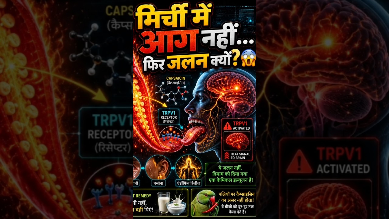 मिर्ची में आग नहीं होती, फिर जीभ क्यों जलती है? 🌶️😱 | Amazing Science Fact | #ScienceFacts