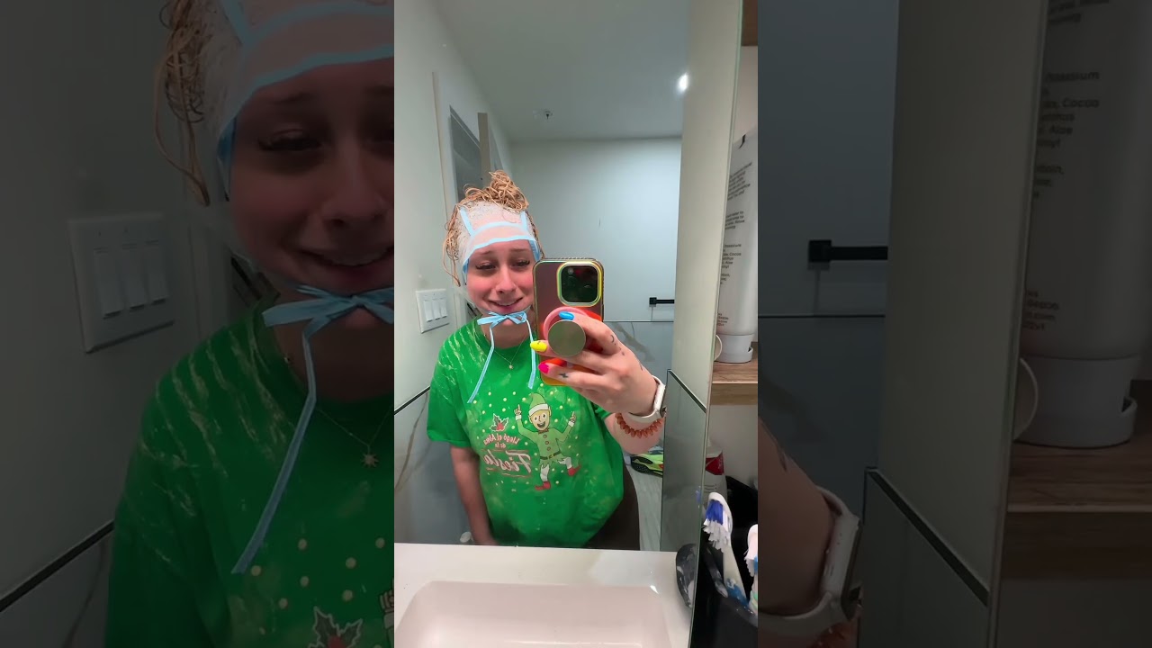 Cap highlighting my own hair #hair #diy #highlights #hairdye #funny #diyhairstyles #funhair