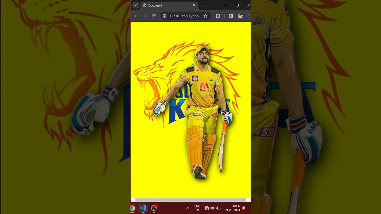 How to make csk animation using html and css. #coding #webdevelopment #ipl2024 #dhoni #csk
