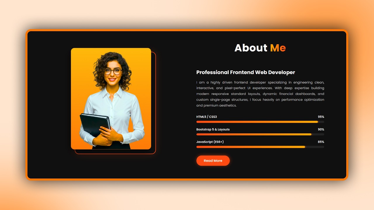 Complete Responsive Portfolio Website | About Page Design | Part 2