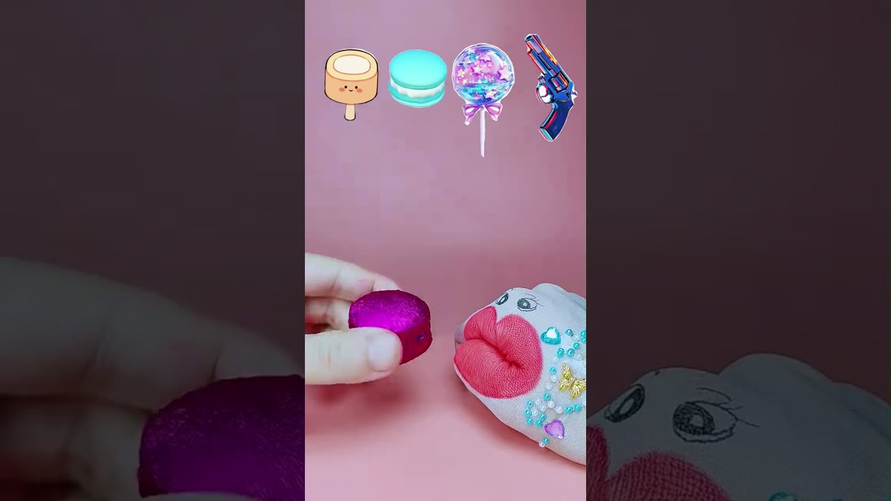 ASMR hand mukbang | Orange Jelly Stick | Macaron-Shaped Crispy Ice | Cosmic Star Hard Candy#asmr