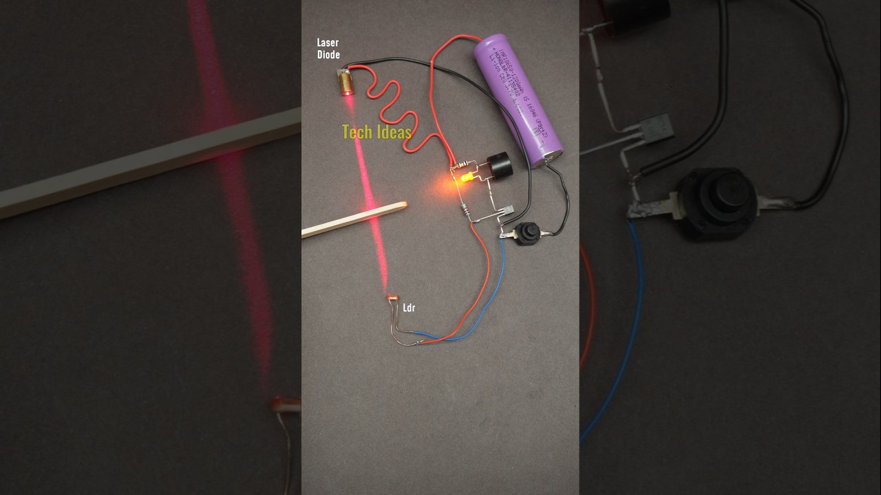 Laser security alarm circuit #lasersecurity #laseralarm #electronics #diy #security
