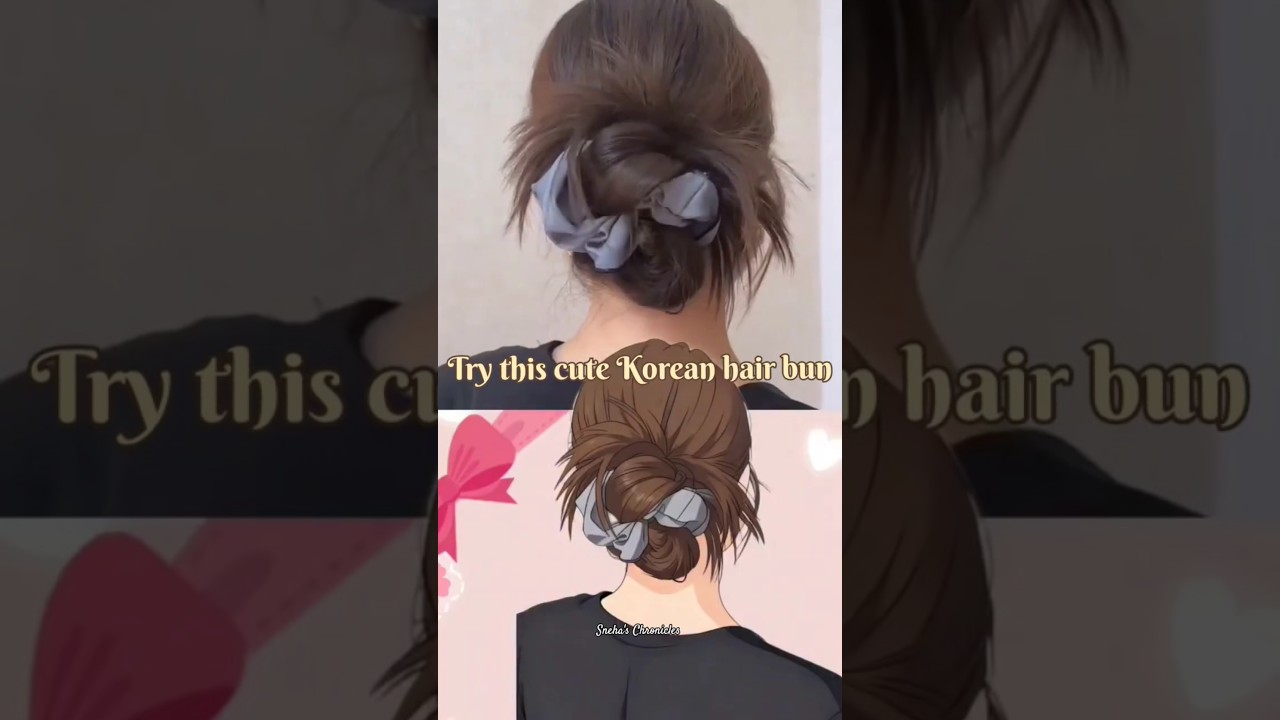 Cute Korean Hair Bun #hairstyle #hair #hairbun #cutehairstyle #koreanhairstyle #beautyhacks #shorts
