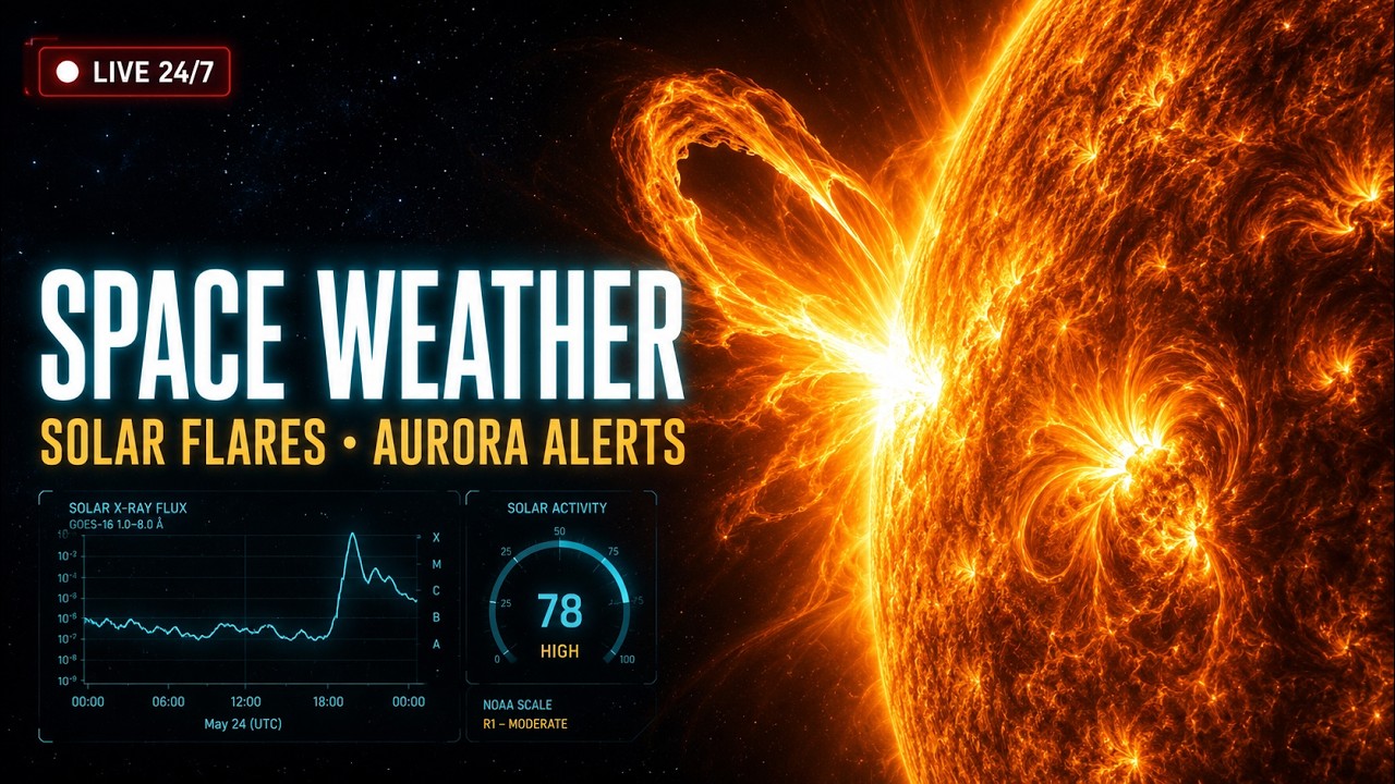 🔴 LIVE Space Weather Station 24/7 — Solar Flares, Aurora Forecast & Real-Time Sun Views (NASA SDO)