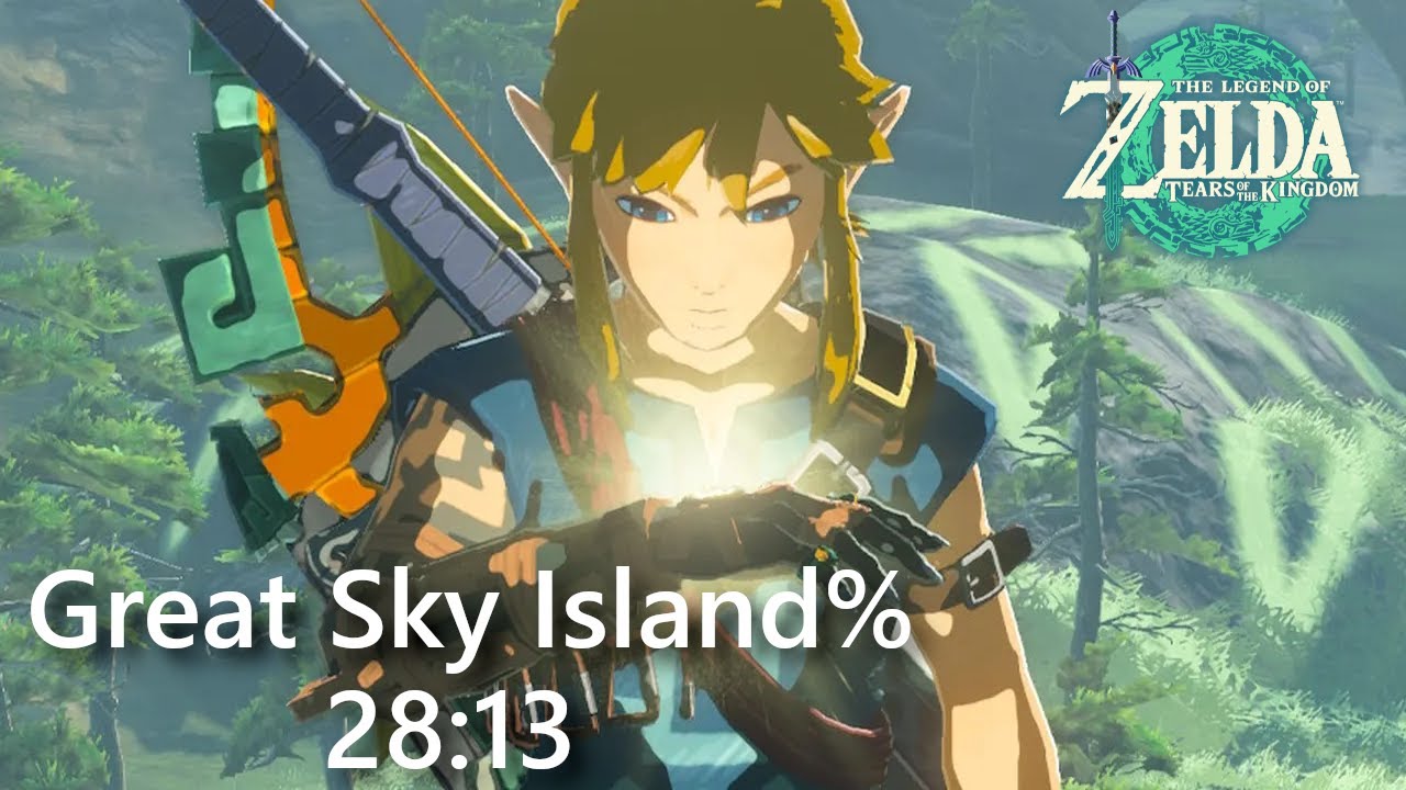 Speedrun - The Legend of Zelda - Tears of the Kingdom (2023) Great Sky Island%  in 28:13 (PB)
