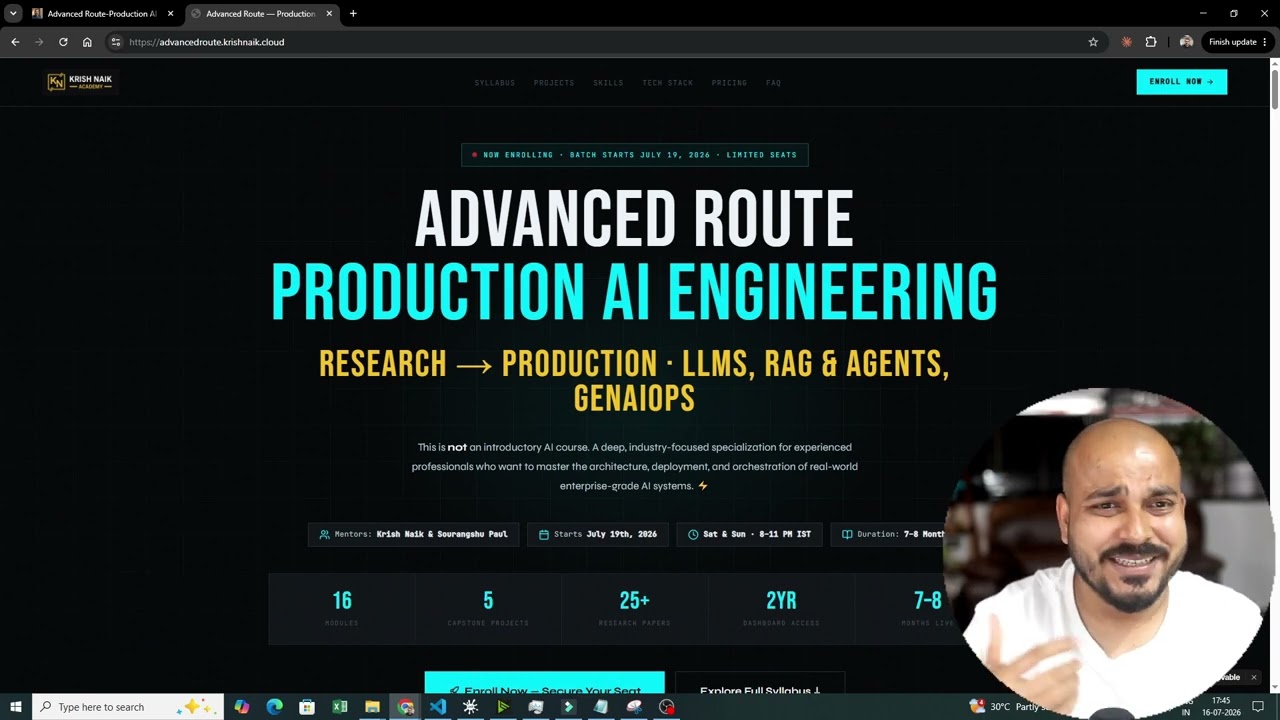 Final Call For Enrollments-Advanced Route Production AI Engineering Bootcamp