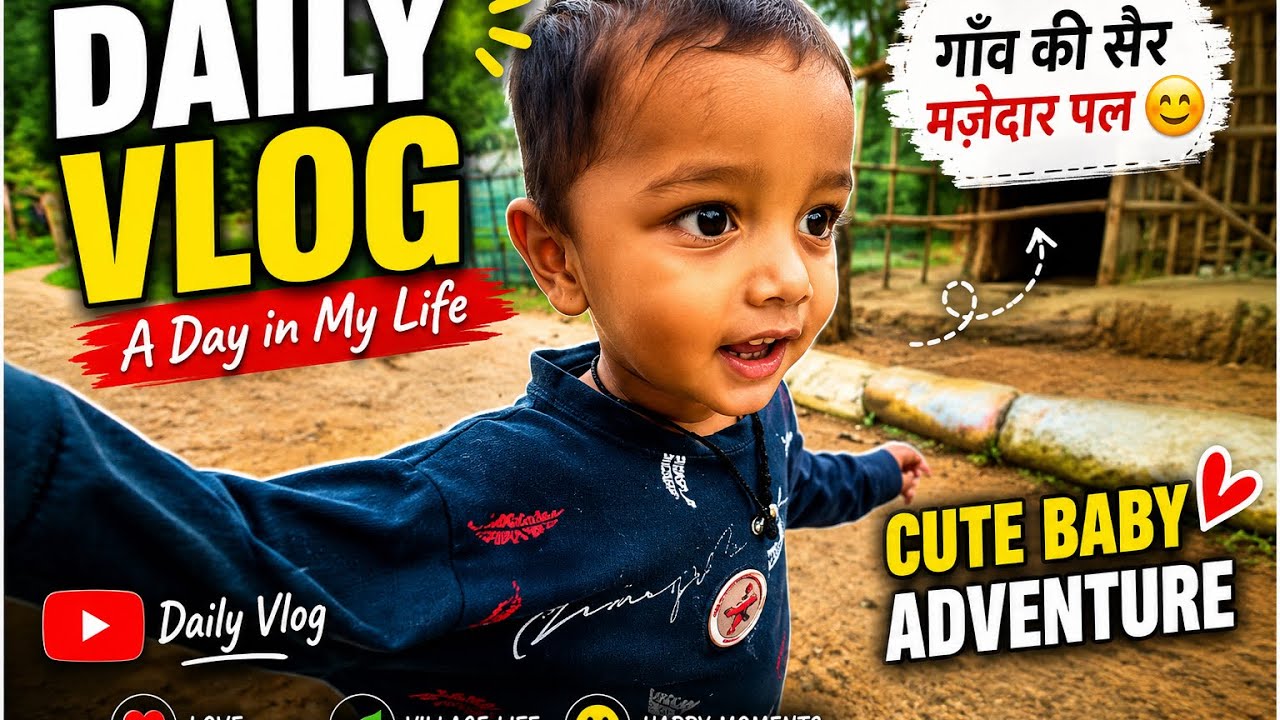 👶 Cute Baby Daily Vlog | Village Life Adventure 🌿🥰