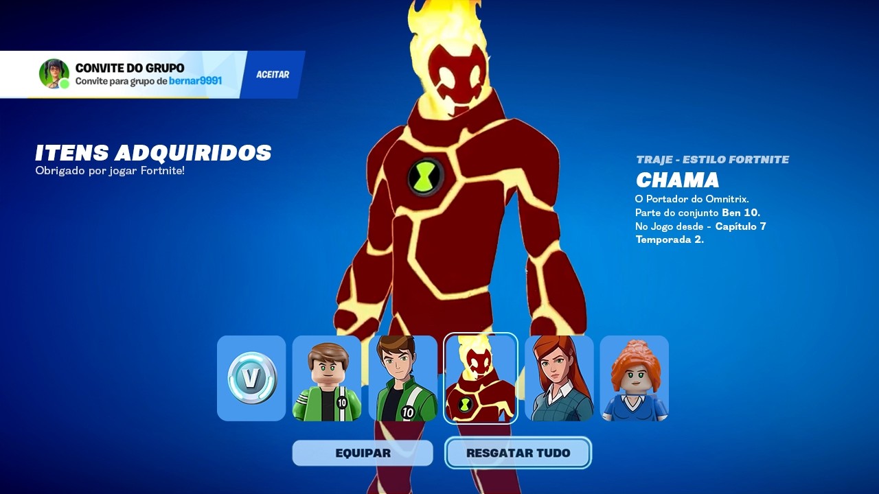 CORRE! SKINS GRÁTIS e RECOMPENSAS BEN 10 no Fortnite!