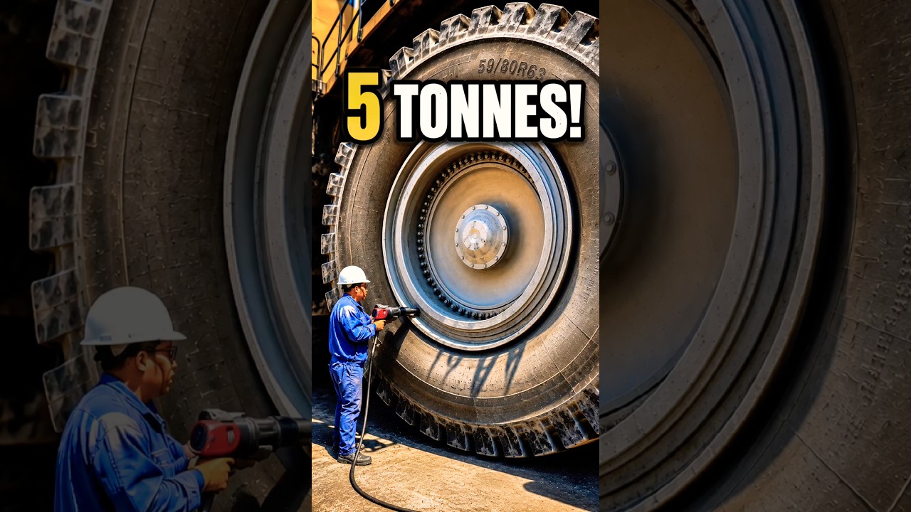 This Tire Weighs MORE THAN A CAR! 🚚 #mining #construction #shorts