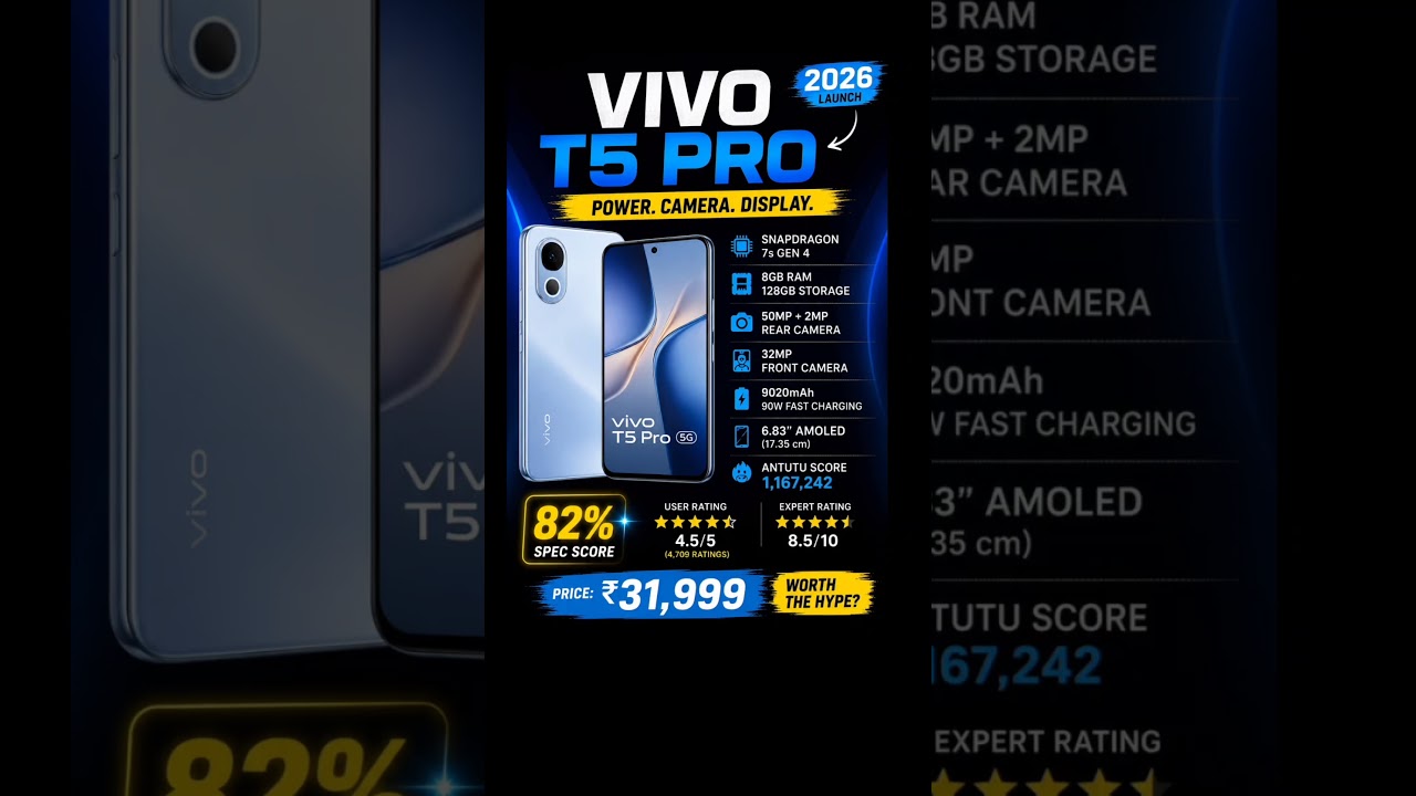 Vivo T5 Pro 2026 🚀 Best Phone Under ₹35,000?