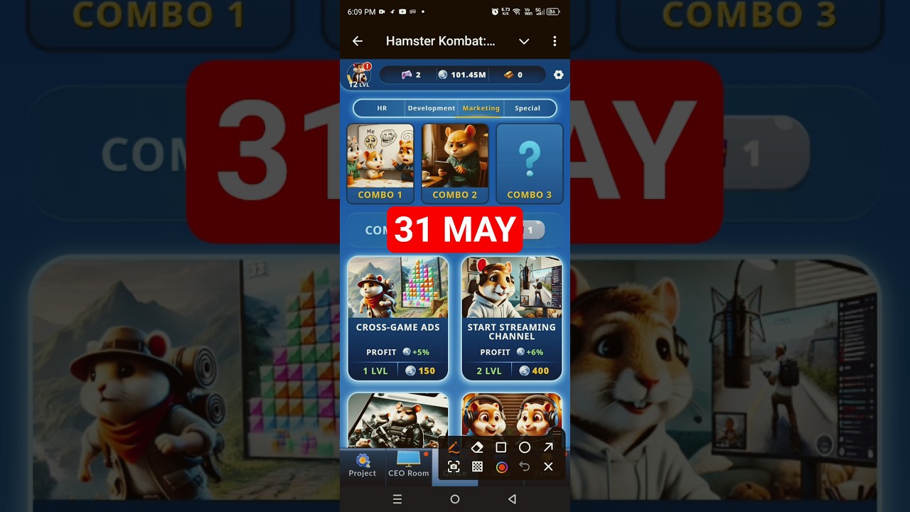 Hamster Kombat Game Dev Daily Combo | 31 May Hamster Kombat Daily Combo | Hamster Daily Combo