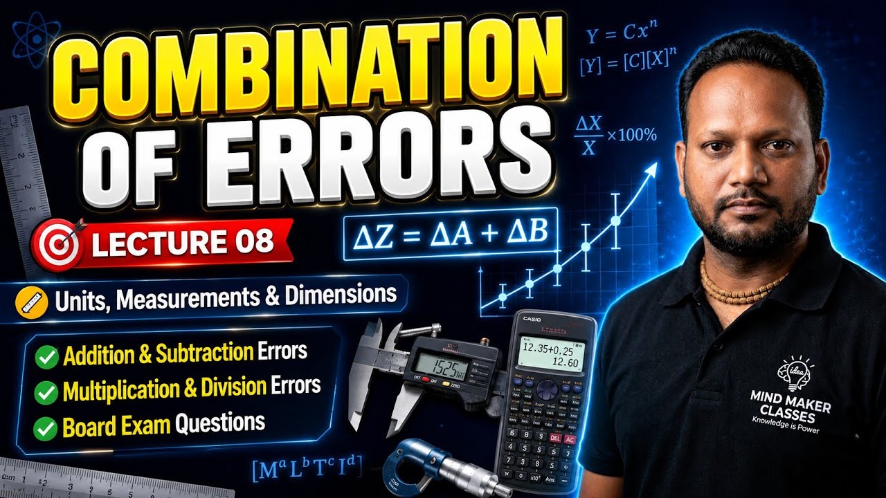 ⚡ Combination of Errors | Class 11 Physics | Units, Measurements & Dimensions | Lecture 08